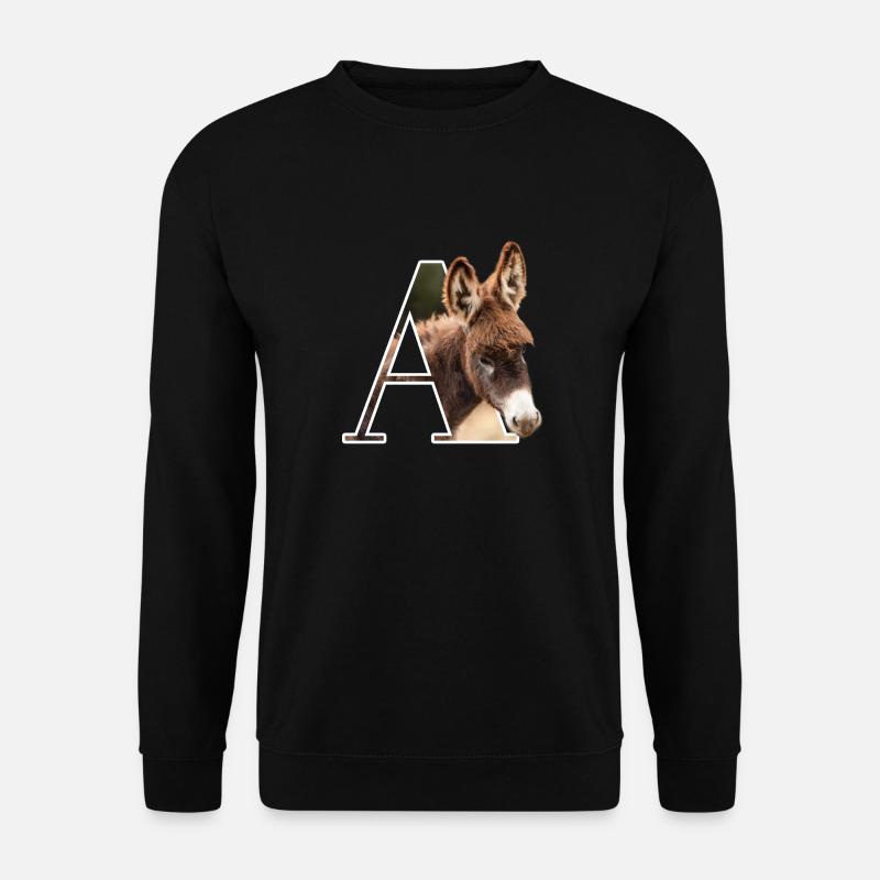 A Ane alphabet animal - Unisex Pullover - Schwarz