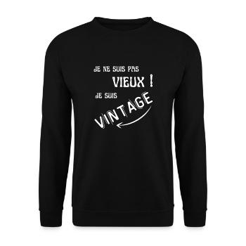 je ne suis pas vieux je suis vintage cadeau homme - Sweat-shirt Unisexe - noir - Devant - Alina (178cm) & Michal (187cm)