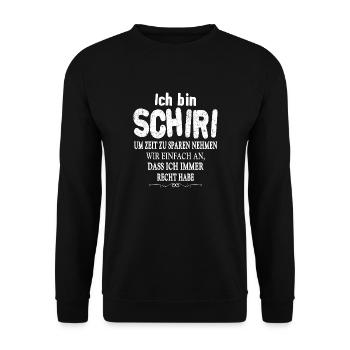 Referee Fußball Schiedsrichter outfit Schiri - Unisex Pullover - Schwarz - Vorne - Alina (178cm) & Michal (187cm)