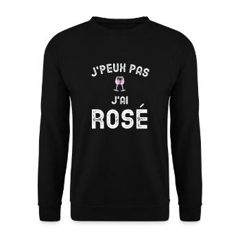 J'PEUX PAS J'AI ROSÉ - Sweat-shirt Unisexe - noir - Devant - Alina (178cm) & Michal (187cm)