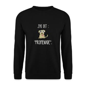 j'ai dit promenade - Sweat-shirt Unisexe - noir - Devant - Alina (178cm) & Michal (187cm)