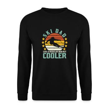 Ski Dad Like a Regular Dad but Cooler - Unisex Sweatshirt - black - Front - Alina (178cm) & Michal (187cm)