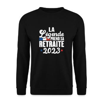 La Légende Prend Sa Retraite 2023 Cadeau - Sweat-shirt Unisexe - noir - Devant - Alina (178cm) & Michal (187cm)