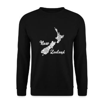 Nouvelle-Zélande Contour Kiwi Aotearoa backpacker 005-001 - Sweat-shirt Unisexe - noir - Devant - Alina (178cm) & Michal (187cm)