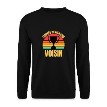 trophée du meilleur voisin - Sweat-shirt Unisexe - noir - Devant - Alina (178cm) & Michal (187cm)