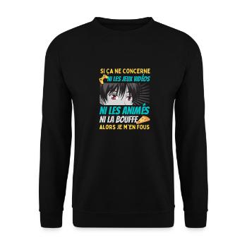 fan de mangas - Sweat-shirt Unisexe - noir - Devant - Alina (178cm) & Michal (187cm)
