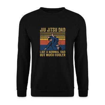 Jiu Jitsu Dad Like A Normal Dad But Much Cooler BJ - Unisex Pullover - Schwarz - Vorne - Alina (178cm) & Michal (187cm)