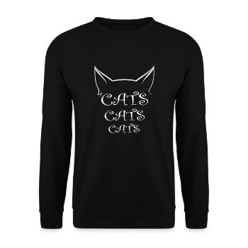 Cat Katze - Unisex Sweatshirt - black - Front - Alina (178cm) & Michal (187cm)
