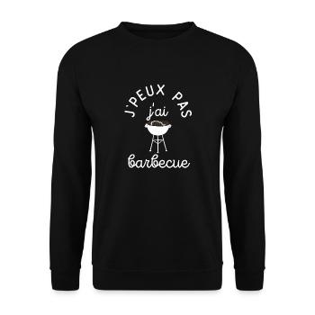 j peux pas j ai barbecue - Sweat-shirt Unisexe - noir - Devant - Alina (178cm) & Michal (187cm)