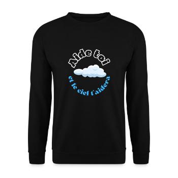 Aide toi et le ciel t aidera - Sweat-shirt Unisexe - noir - Devant - Alina (178cm) & Michal (187cm)