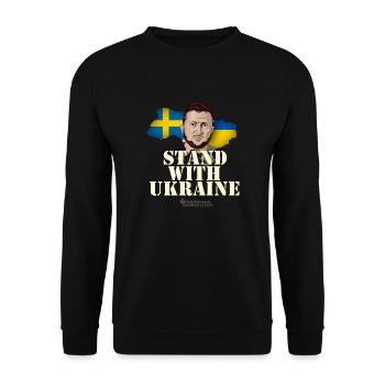 Ukraine Sverige Stand with Ukraine - Unisex Sweatshirt - black - Front - Alina (178cm) & Michal (187cm)
