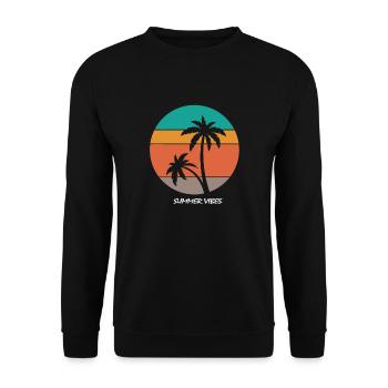 Ambiance de plage d’été - Sweat-shirt Unisexe - noir - Devant - Alina (178cm) & Michal (187cm)