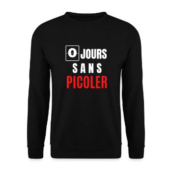zéro jours sans picoler - Sweat-shirt Unisexe - noir - Devant - Alina (178cm) & Michal (187cm)