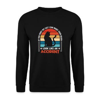 Cats funny owners lovers look accident - Unisex Sweatshirt - black - Front - Alina (178cm) & Michal (187cm)