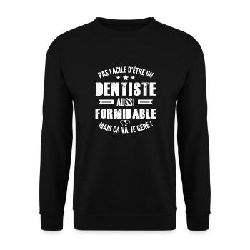 dentiste formidable - Sweat-shirt Unisexe - noir - Devant - Alina (178cm) & Michal (187cm)