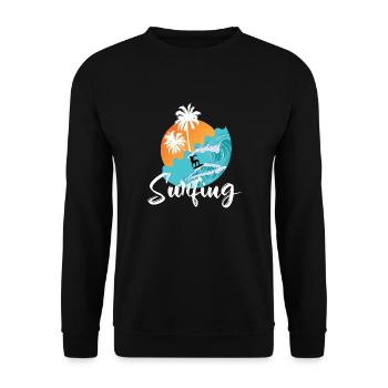 Surfer Surf Surf Surf Planche à vagues Planche à voile - Sweat-shirt Unisexe - noir - Devant - Alina (178cm) & Michal (187cm)