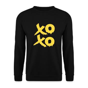 Xoxo Hugs and Kisses en jaune - Sweat-shirt Unisexe - noir - Devant - Alina (178cm) & Michal (187cm)
