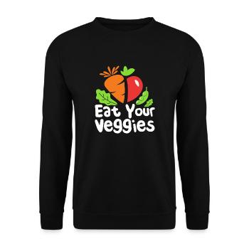 Eat your vegetables, vegetarian vegans - Unisex Sweatshirt - black - Front - Alina (178cm) & Michal (187cm)