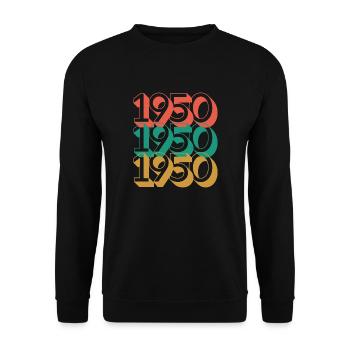 Anniversaire année 1950 / Vintage 1950 - Sweat-shirt Unisexe - noir - Devant - Alina (178cm) & Michal (187cm)