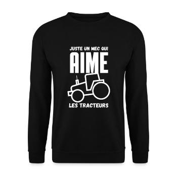 juste un mec qui aime les tracteurs - Sweat-shirt Unisexe - noir - Devant - Alina (178cm) & Michal (187cm)
