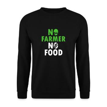 No Farmer No Food Bauer Landwirtschaft Bauernhof - Unisex Pullover - Schwarz - Vorne - Alina (178cm) & Michal (187cm)