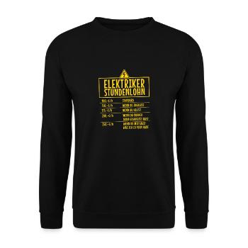 Elektriker Strom Elektrizität Elektrotechnik - Unisex Pullover - Schwarz - Vorne - Alina (178cm) & Michal (187cm)