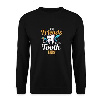 Zahnhygieniker Zahnarzt Zahnfee Zähne Mundhygiene - Unisex Pullover - Schwarz - Vorne - Alina (178cm) & Michal (187cm)