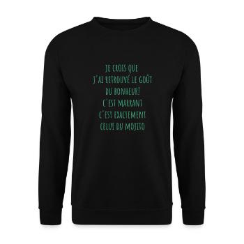 le gout du bonheur est le mojito - Sweat-shirt Unisexe - noir - Devant - Alina (178cm) & Michal (187cm)