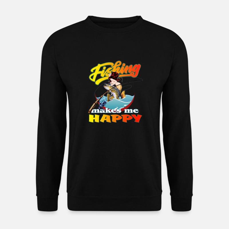 Fisch und Meerjungfrau - Unisex Pullover - Schwarz