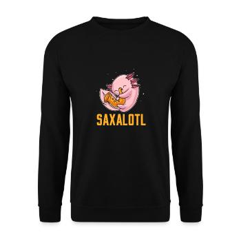 Axolotl Saxophone Saxalotl Saxophonist - Unisex Pullover - Schwarz - Vorne - Alina (178cm) & Michal (187cm)