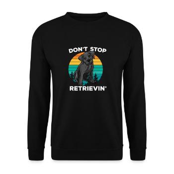 Dont Stop Retrieving Golden Retriever Goldie - Unisex Pullover - Schwarz - Vorne - Alina (178cm) & Michal (187cm)