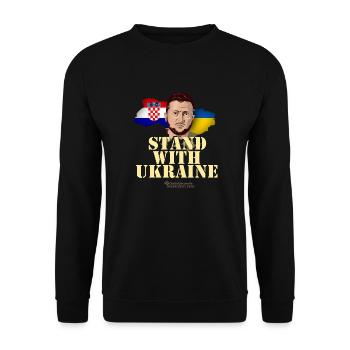 La Croatie se tient aux côtés de l’Ukraine - Sweat-shirt Unisexe - noir - Devant - Alina (178cm) & Michal (187cm)