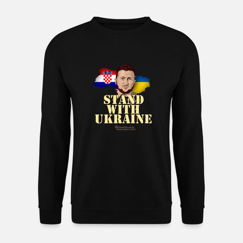 Croatia Stand with Ukraine - Unisex Sweatshirt - black
