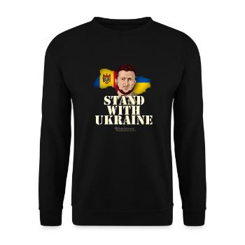 Ukraine Selenskyj T-Shirt Moldawien - Unisex Pullover - Schwarz - Vorne - Alina (178cm) & Michal (187cm)