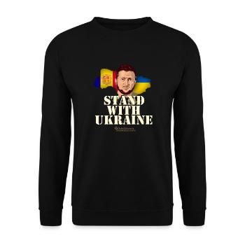 Ukraine Andorra - Unisex Pullover - Schwarz - Vorne - Alina (178cm) & Michal (187cm)
