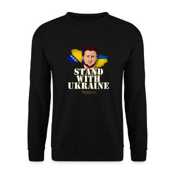 Ukraine Bosnie-Herzégovine - Sweat-shirt Unisexe - noir - Devant - Alina (178cm) & Michal (187cm)