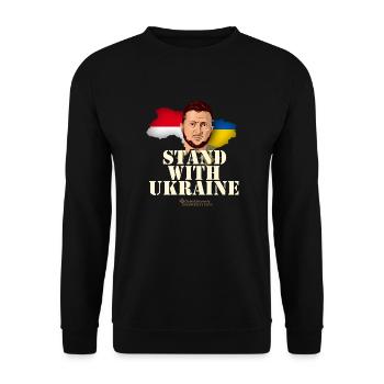 Ukraine Monaco T-Shirt - Unisex Pullover - Schwarz - Vorne - Alina (178cm) & Michal (187cm)