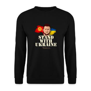 Ukraine Kirghizistan Stand avec l’Ukraine - Sweat-shirt Unisexe - noir - Devant - Alina (178cm) & Michal (187cm)