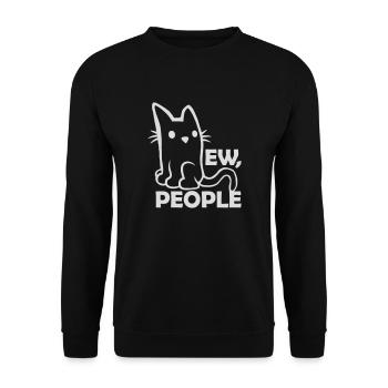 Saying ew people cat - Unisex Sweatshirt - black - Front - Alina (178cm) & Michal (187cm)