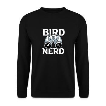 Vogelbeobachtung Vogelfreund Fernglas Ornithologe - Unisex Pullover - Schwarz - Vorne - Alina (178cm) & Michal (187cm)