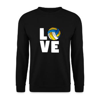 Volleyball Love Volleyball-Team Volleyballtrainer - Unisex Pullover - Schwarz - Vorne - Alina (178cm) & Michal (187cm)