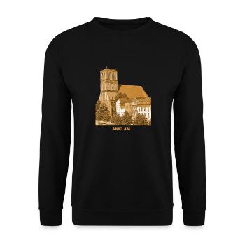 Anklam Hansestadt Vorpommern Nikolaikirche - Unisex Pullover - Schwarz - Vorne - Alina (178cm) & Michal (187cm)