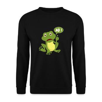 Heute mal Nö ! Lustiges T-Shirt mit Frosch Design - Unisex Pullover - Schwarz - Vorne - Alina (178cm) & Michal (187cm)