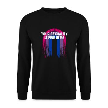 Ta sexualité est bien Bi Me Bisexuel - Sweat-shirt Unisexe - noir - Devant - Alina (178cm) & Michal (187cm)