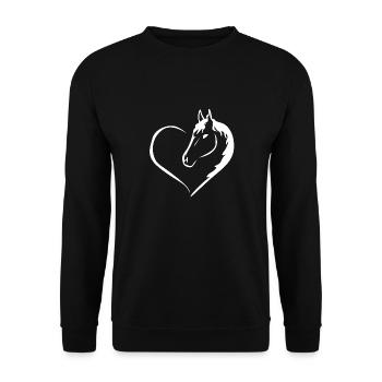 Pferd Reiten Reitsport Reiter Pony Pferdefreund - Unisex Pullover - Schwarz - Vorne - Alina (178cm) & Michal (187cm)
