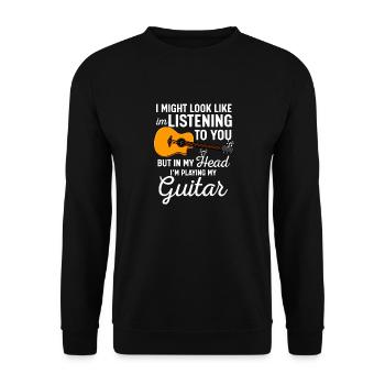 Gitarre Gitarrist Musiker Guitar - Unisex Pullover - Schwarz - Vorne - Alina (178cm) & Michal (187cm)
