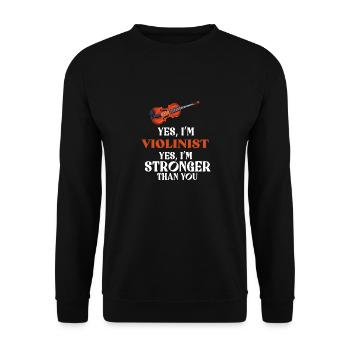 Violinist Violine Instrument Klassische Geiger - Unisex Pullover - Schwarz - Vorne - Alina (178cm) & Michal (187cm)