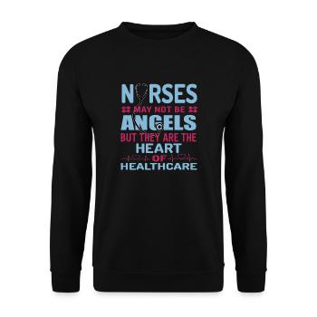 Krankenschwester Cooler Spruch T-Shirt Design - Unisex Pullover - Schwarz - Vorne - Alina (178cm) & Michal (187cm)