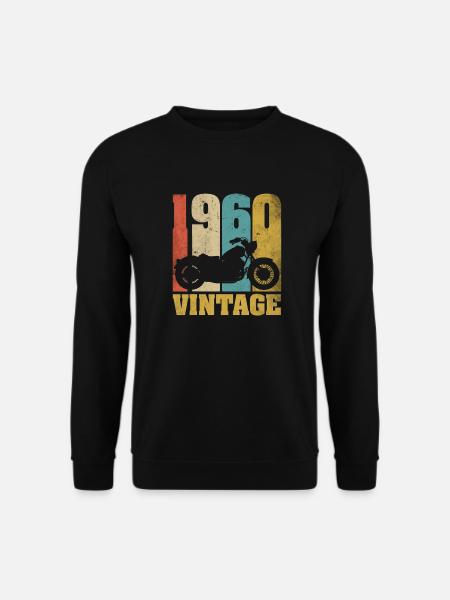 1960 Born birthday biker motorcycle gift - Unisex Sweatshirt - black