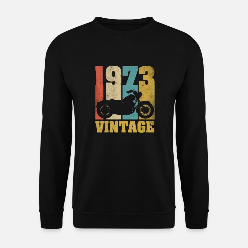 1973 Jahrgang Geburtstag Biker Motorrad Geschenk - Unisex Pullover - Schwarz